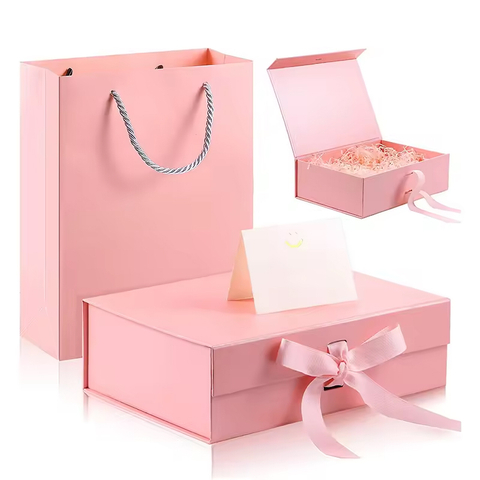 Foldable Gift Box with Ribbon