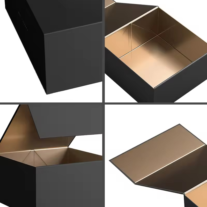 Gold Foil Embossed Folding Rigid Magnet Box